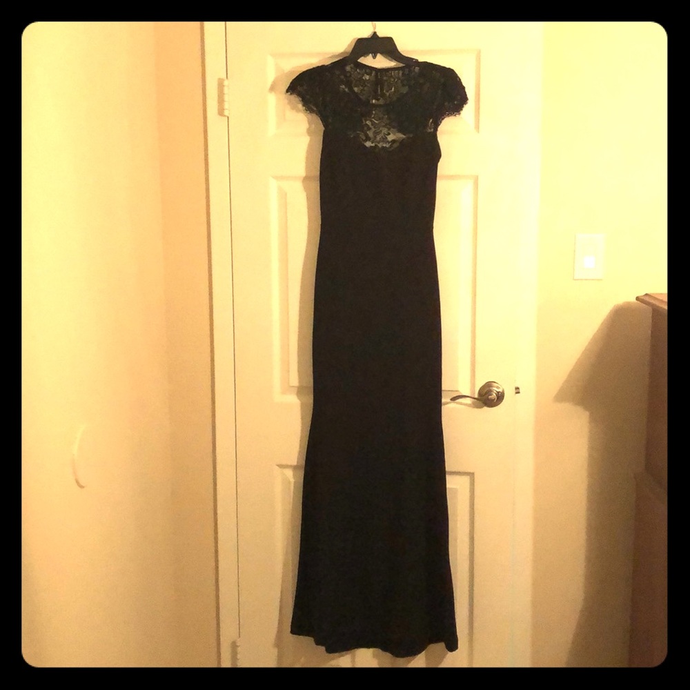 Long black gown.
